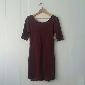 Free People Dress Lady Pucker Berry Txturd Bodycon